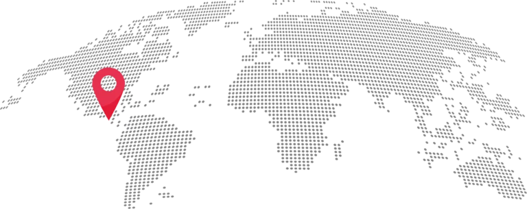 Mapa mundial, con la marca que apunta en México